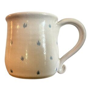 Vintage McCarter Pottery Mug 3.25" Tall Handcrafted Ceramic Blue Floral Design